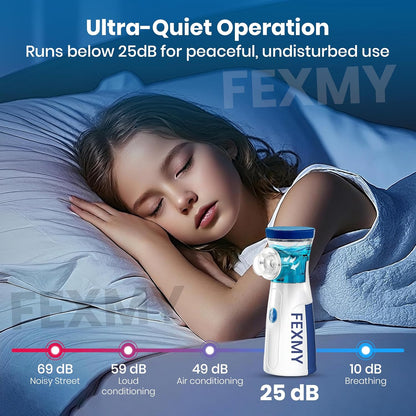 Portable Mesh Nebulizer, Silent and Compact Nebulizer Machine for Adult and Kids